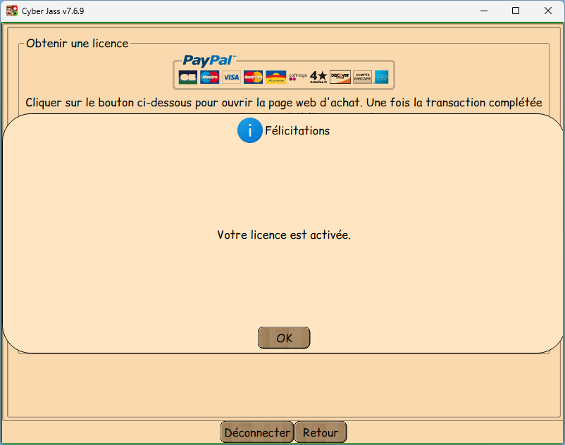 Valider Licence étape 4
