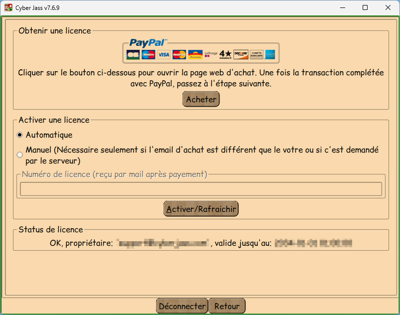 Valider Licence étape 5